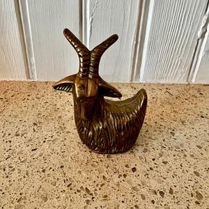 Brass Aries Ram or Capricorn Goat Figurine Vintage MCM