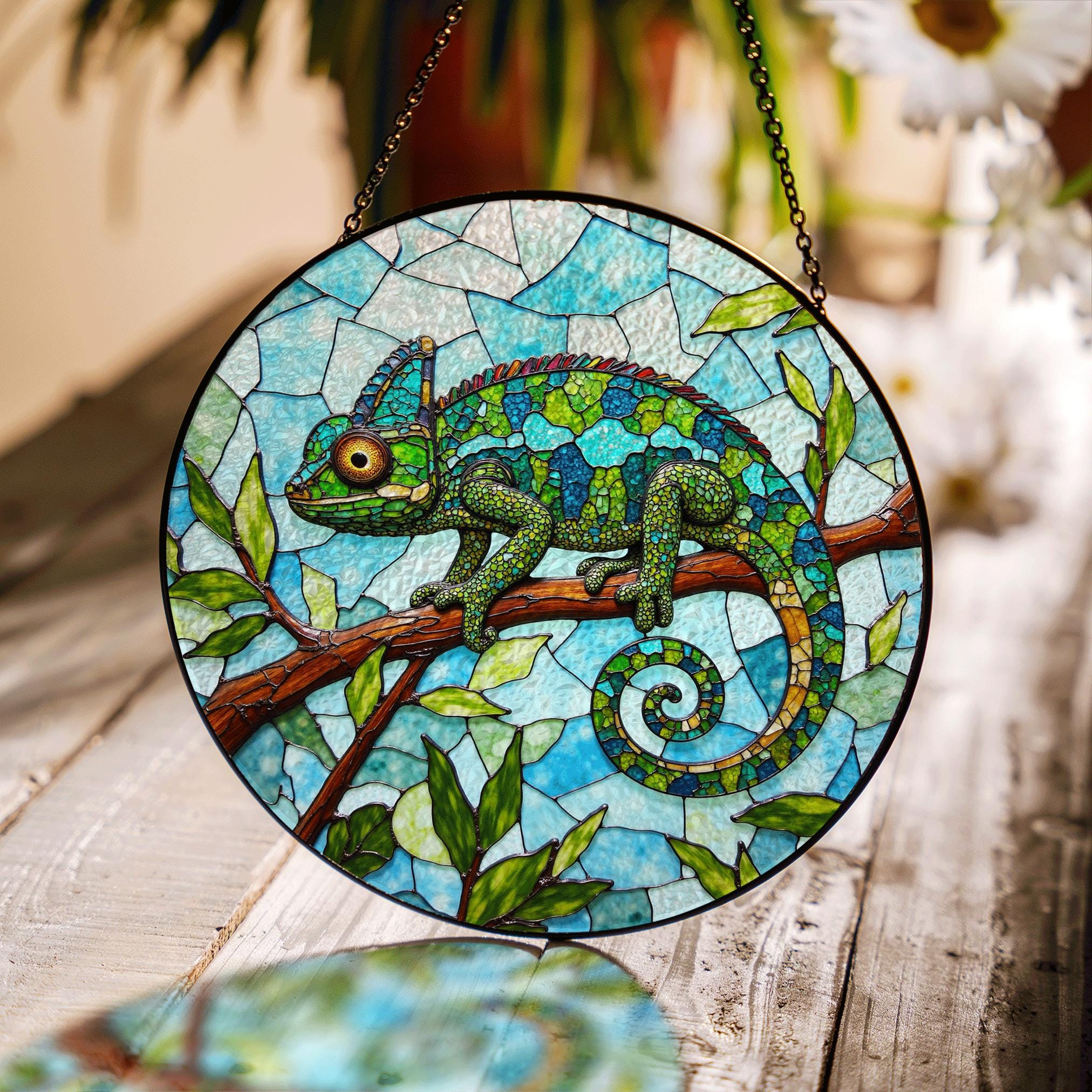 Chameleon glass - Etsy 日本 クリスタルアートパネル
