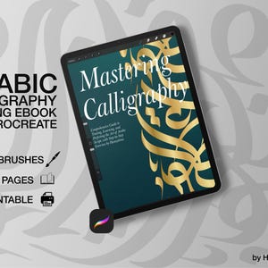 Mastering Calligraphy: Arabic Calligraphy Tracing eBook for Procreate + Brushes / Learn Calligraphy Arabic / Tracing Arabic words
