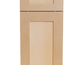 Custom MDF Shaker Cabinet Doors & Drawer Fronts - Unfinished  | Replacement Kitchen, Bath and Closet Door Upgrade. MDF Glass Door