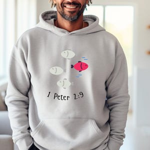 Peculiar 1 Peter 2:9 Hoodie, Faith-Inspired Unisex Christian Hoodie, Chosen and Redeemed Apparel, Inspirational Bible Verse Hoodie
