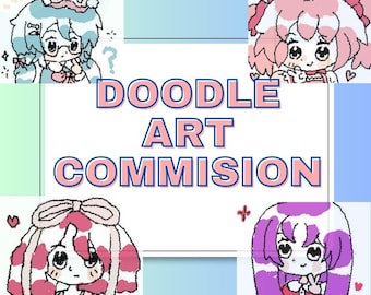 Doodle personalizzato del personaggio Chibi: commissione di fanart digitale