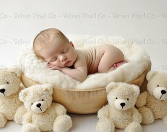 Fondo digital de osito de peluche para recién nacidos, fondo digital para recién nacidos, fondo digital de osito de peluche, compuesto, fotografía de recién nacidos, osito de peluche5