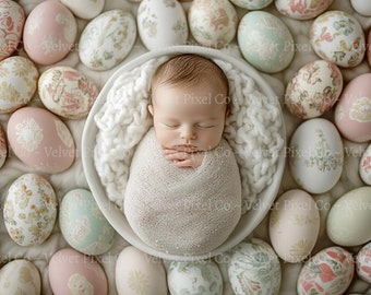 Digital Backdrop, Newborn Digital Background, Easter Egg Backdrop, Photoshop Overlays, Newborn Composite, Easter Background, Easter Eggs 2