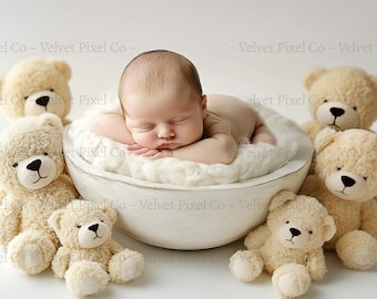 Fondo digital de osito de peluche para recién nacidos, fondo digital para recién nacidos, fondo digital de osito de peluche, compuesto, fotografía de recién nacidos, osito de peluche8