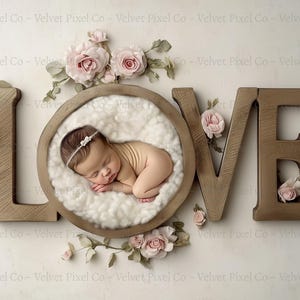 Fundo digital para recém-nascidos, fundo floral de amor para namorados, acessório para fotografia digital para recém-nascidos, sobreposição composta do Photoshop, amor 2