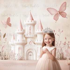Fairytale Princess Digital Backdrop, Fairy Tale Castle Background, Castle Fantasy Backdrop, Photoshop Overlay, Photography Girls Backdrop