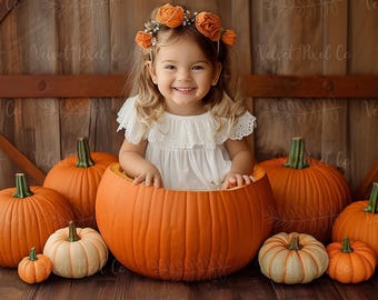 Newborn Digital Backdrop, Pumpkin Autumn Fall Halloween Newborn Background, Photoshop Composite Overlay, Newborn Photography Prop, Pumpkin12