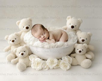 Fondo digital de osito de peluche para recién nacidos, fondo digital para recién nacidos, fondo digital de osito de peluche, compuesto, fotografía de recién nacidos, osito de peluche7