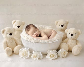 Fondo digital de osito de peluche para recién nacidos, fondo digital para recién nacidos, fondo digital de osito de peluche, compuesto, fotografía de recién nacidos, osito de peluche6