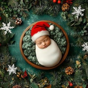 Cenário digital de Natal para recém-nascidos, fundo festivo de Natal para recém-nascidos, sobreposição de Photoshop, acessório para fotografia de recém-nascidos, tigela de Natal 12