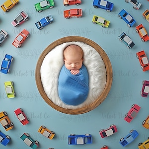 Newborn Digital Background, Newborn Car Backdrop, Baby Boy Background, Digital Car Photography Prop, Photoshop Composite Overlay, Car Bowl 5