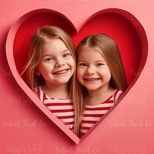 Red Heart Window Digital Backdrop, Photoshop Overlay, Love Heart Cutout Digital Background, Valentines Day Photography Composite, Red Heart4
