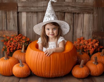 Newborn Digital Backdrop, Pumpkin Autumn Fall Halloween Newborn Background, Photoshop Composite Overlay, Newborn Photography Prop, Pumpkin11