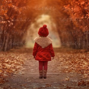 Fall Autumn Digital Backdrop, Autumn Leaves Background, Forest Leaf Path Photography Backdrop, Photoshop Composite Overlay, Fall Backdrop 1