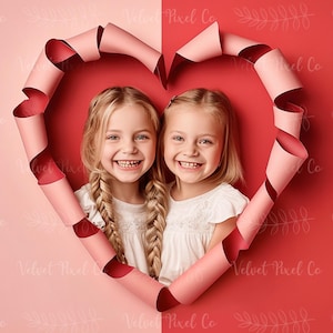 Sfondo digitale con ritaglio di cuore di carta rossa, sovrapposizione di Photoshop, sfondo di amore con cuore di carta, composizione fotografica di San Valentino, cuore rosso 3