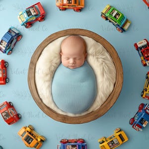 Newborn Digital Background, Newborn Car Backdrop, Baby Boy Background, Digital Car Photography Prop, Photoshop Composite Overlay, Car Bowl 4