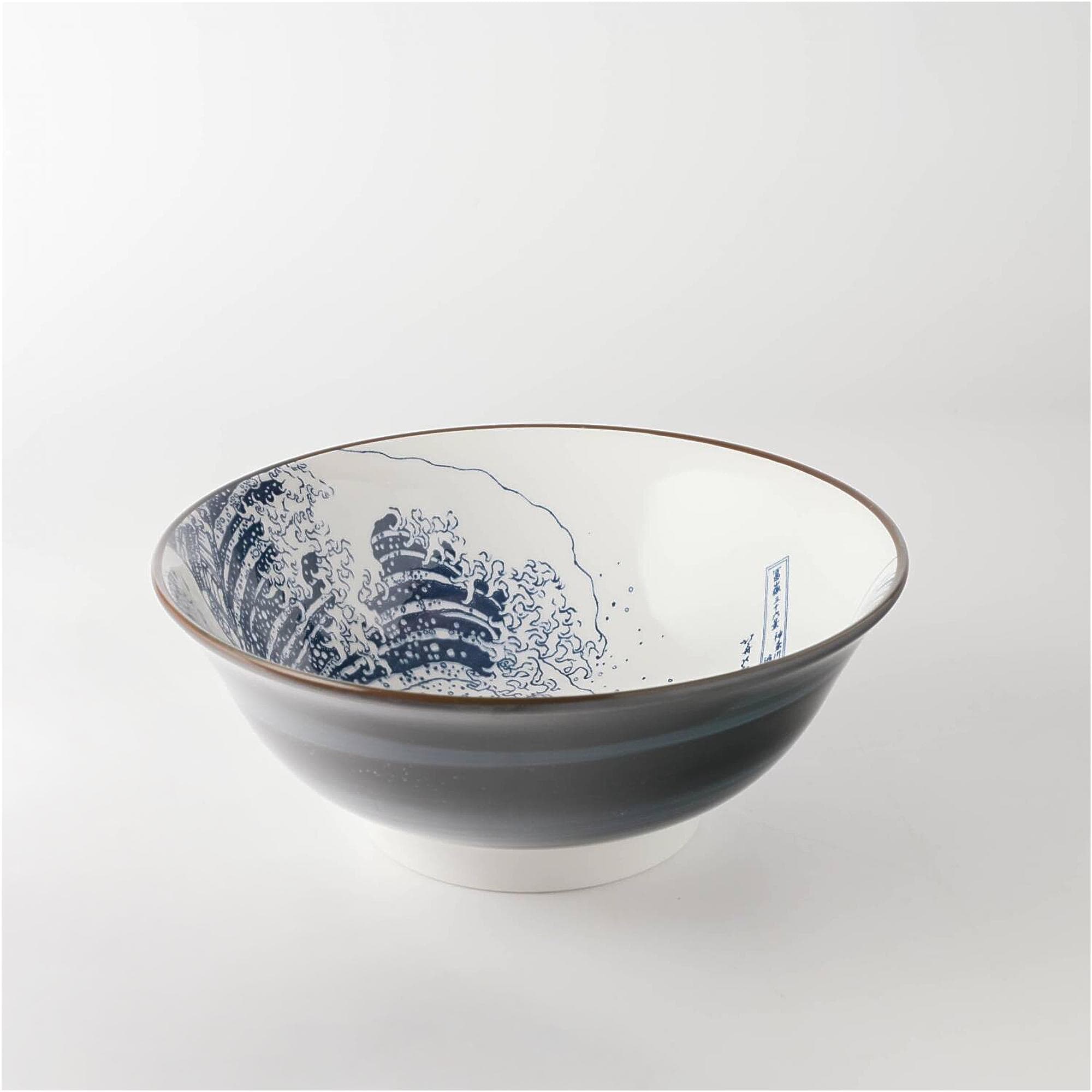 Japanese Tableware Wave Pattern The Great Wave Porcelain Tableware Set: Blue Plate and Bowl, Japanese ...