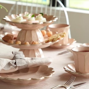 Kaneko Kohyo Rinka Handmade Plate: Pink Flower, Japanese Ceramic Dinnerware immagine 12