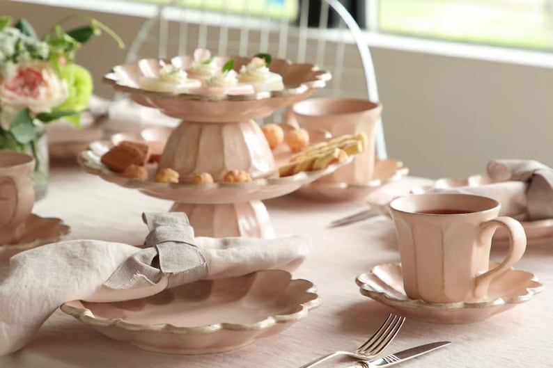Kaneko Kohyo Rinka Handmade Plate: Pink Flower, Japanese Ceramic Dinnerware immagine 12