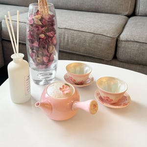 Cherry Blossom Handmade Teapot Set: Japanese Arita Ware Tea Kettle and Cups image 7