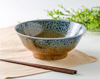 The Sandy Blue 8.3 in Ramen Bowl: Japanese Porcelain, Minoru Touki Collection, Mino Ware