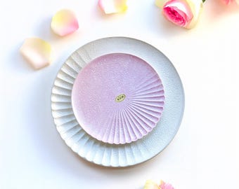 Ocean Bubble Handmade Plate: Purple or White, Japanese Arita Ware Porcelain Dinnerware
