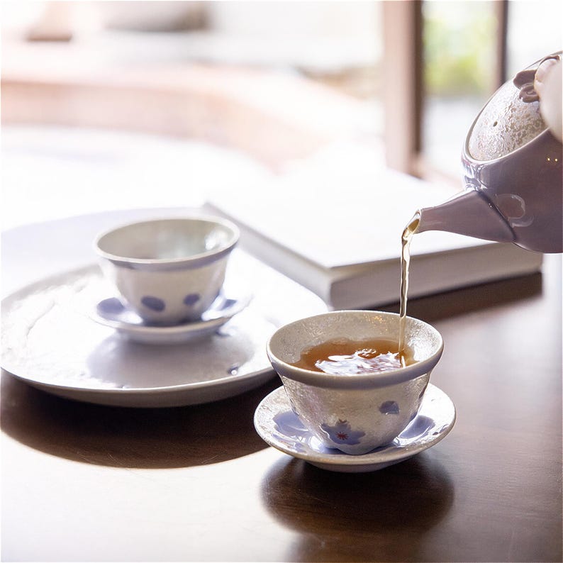 Cherry Blossom Handmade Teapot Set: Japanese Arita Ware Tea Kettle and Cups image 13