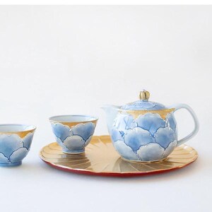 Peony Handmade Teapot Set: Japanese Arita Ware Tea Kettle & Cups image 12