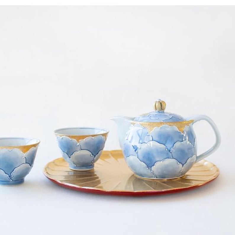 Peony Handmade Teapot Set: Japanese Arita Ware Tea Kettle & Cups image 12