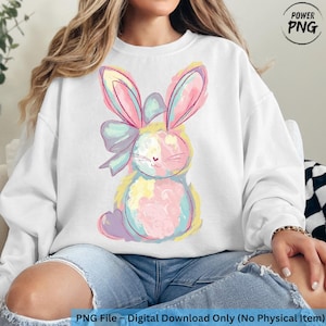 Easter Bunny PNG | Watercolor Rabbit Clipart | Cute Pastel Bunny Digital Download | Sublimation Design