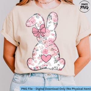 Floral Bunny PNG, Easter Bunny Clipart, Cute Spring Bunny Design, Digital Download for Easter Crafts and Sublimation