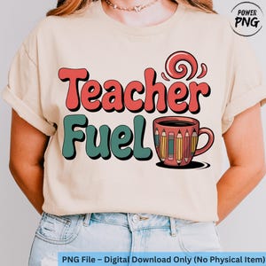 Teacher Fuel PNG, Coffee Teacher PNG, Pencil Cup Clipart, Back to School PNG Design, Cute Mug Sublimation for Teachers