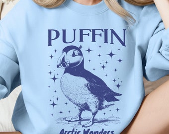 Bluza Puffin Islandzki Arktyczny Ptak Sweter Maine Miłośnik Zwierząt Puffin Bluza z okrągłym dekoltem Podróż Atlantycki Ocean Stworzenie Koszulka Nowa Fundlandia Prezent