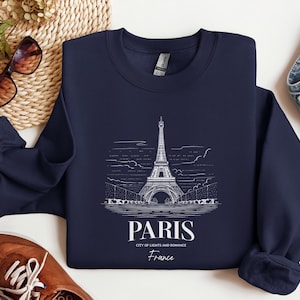 Sweatshirt Paris France Sweater Travel Europe Crewneck City Romance Gift for European Summer Apparel  French Souvenir Shirt Cozy Holiday Top
