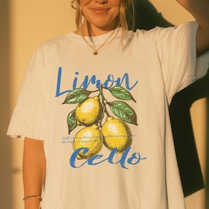 Italiaans zomershirt met citroen | Limoncello vintage esthetisch T-shirt reiscadeaus | Citroengeur cadeau voor vakantieliefhebbers Amalfikust en Positano