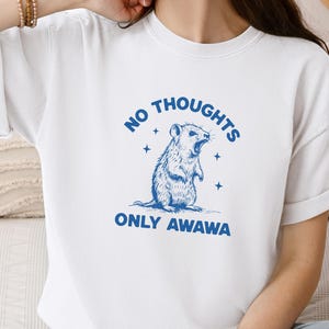 Funny Hyrax Awawa T-Shirt Viral Meme Art for Best Friend, Cursed Chaotic Neutral Spirit Animal Energy Humor Gift Joke Tee for Meme Lover
