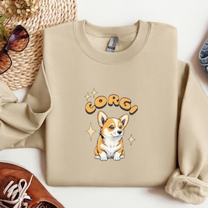 Sudadera con dibujo de Corgi Butt, regalo kawaii para mamás Corgi, suéter lindo y acogedor, cuello redondo de la reina de la realeza Corgi de Londres para amantes de los perros.