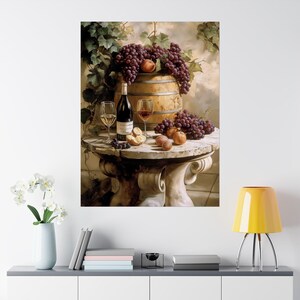 Classical Wine Art Poster, Matte Renaissance Style Print, Premium Ready to Hang Poster, Winery Country Inspired, Vintage Art Lover Gift