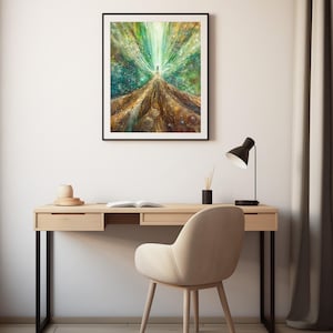 Astral Traveler Poster, Uplighting Spiritual Space Art Print, Astral Projection Modern Lucid Dreamlike Decor, New Age Surreal Art Lover Gift