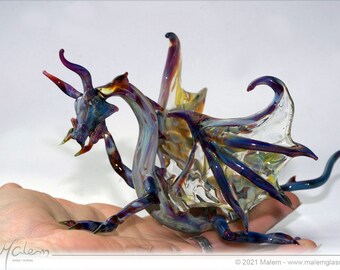 Dragon Sculpture, Glass sculpture, Dragon glass figurine