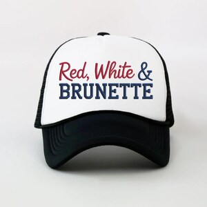 Red White and Brunette Embroidery File Patriotic Text Design for Brunette Girls July 4th Shirt Machine Embroidery Digital Stitch Pattern