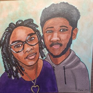 Custom hand drawn portraits using colored pencils and markers