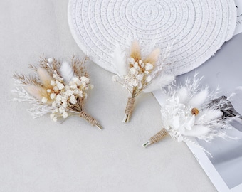 Dry Flower Wedding Boutonniere/Mini Dried Flower Bouquet/Dried Boutonniere/Groom's boutonniere/handmade Boutonniere/gift for Friend
