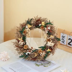 Natural babysbreath Love Grass Front Door Wreath, Dried Flower Wreath, Mother&#39;s Day Holiday Wreath,  Housewarming Wreath,Home Decor Wreath