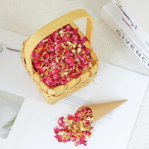 Biodegradable Wedding Confetti Set: Rose, Lavender & Recycled Paper Cones