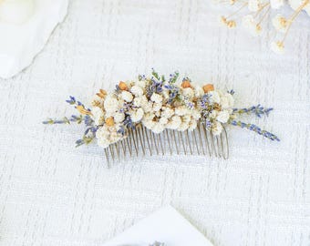 romantic lavender babybreath bridal comb,Bohemian style Hair Comb, wedding floral comb,bridal hair accessories ,gift for bride