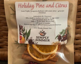 Holiday Pine & Citrus Simmer Pot Bag
