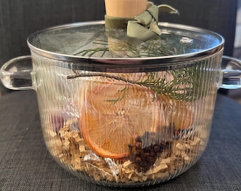 Glass Pot Apple Spice Simmer Pot Kit