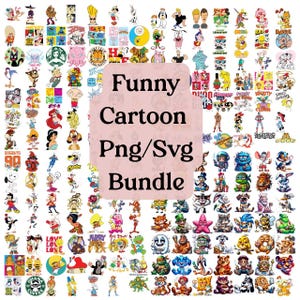 200+ Funny Cartoon Svg/Png Bundle, Retro Cartoon Clipart Pack, 80s 90s Cartoon Svg, Cartoon Characters Png, Hilarious Cartoon Quotes